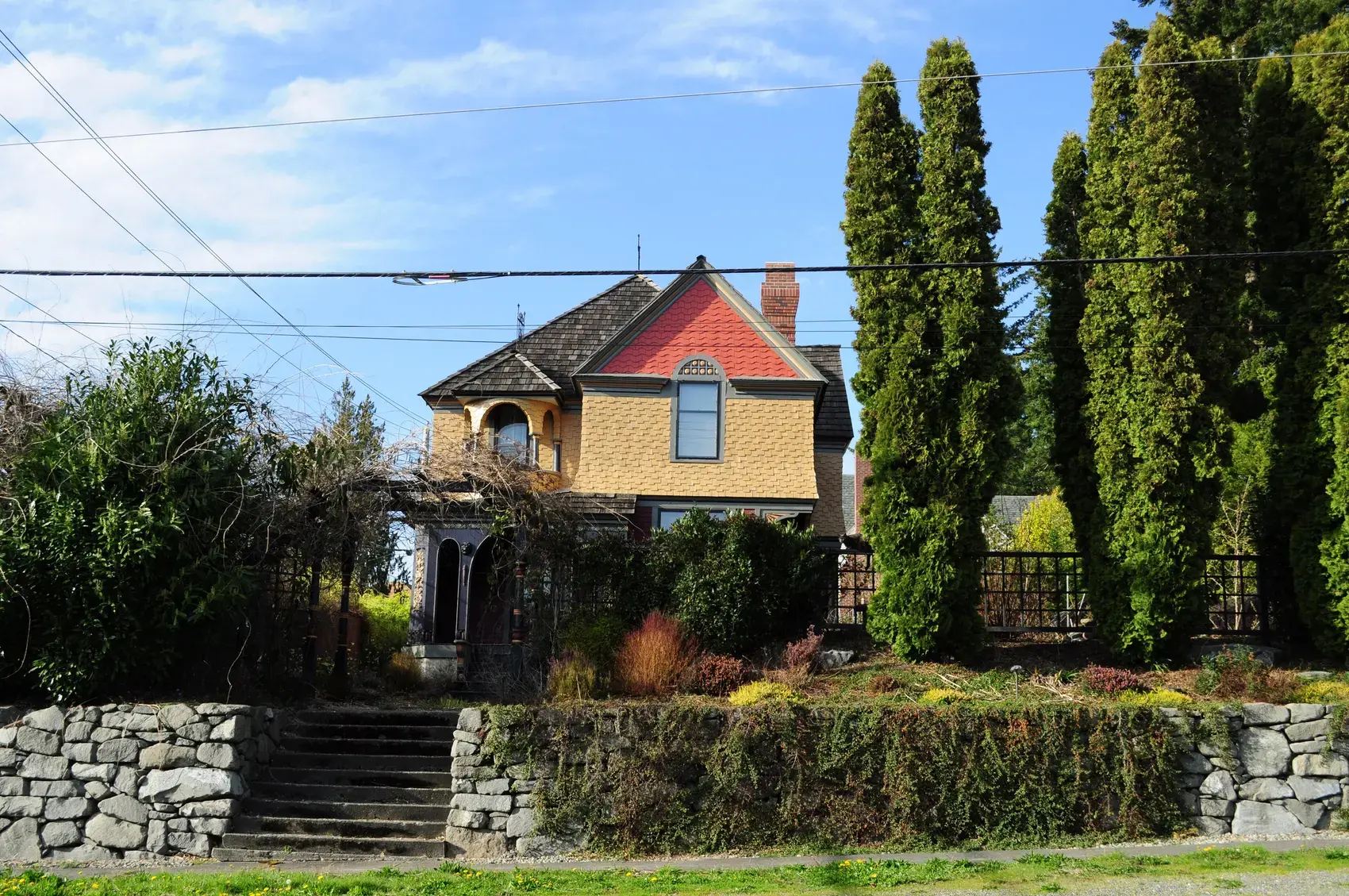 Painted wooden house in the Bigelow neighborhood of Olympia, Washington